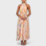 Vestido estampado acuarela | Maxi