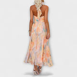 Vestido estampado acuarela | Maxi