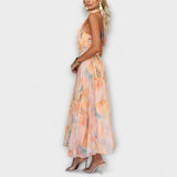 Vestido estampado acuarela | Maxi
