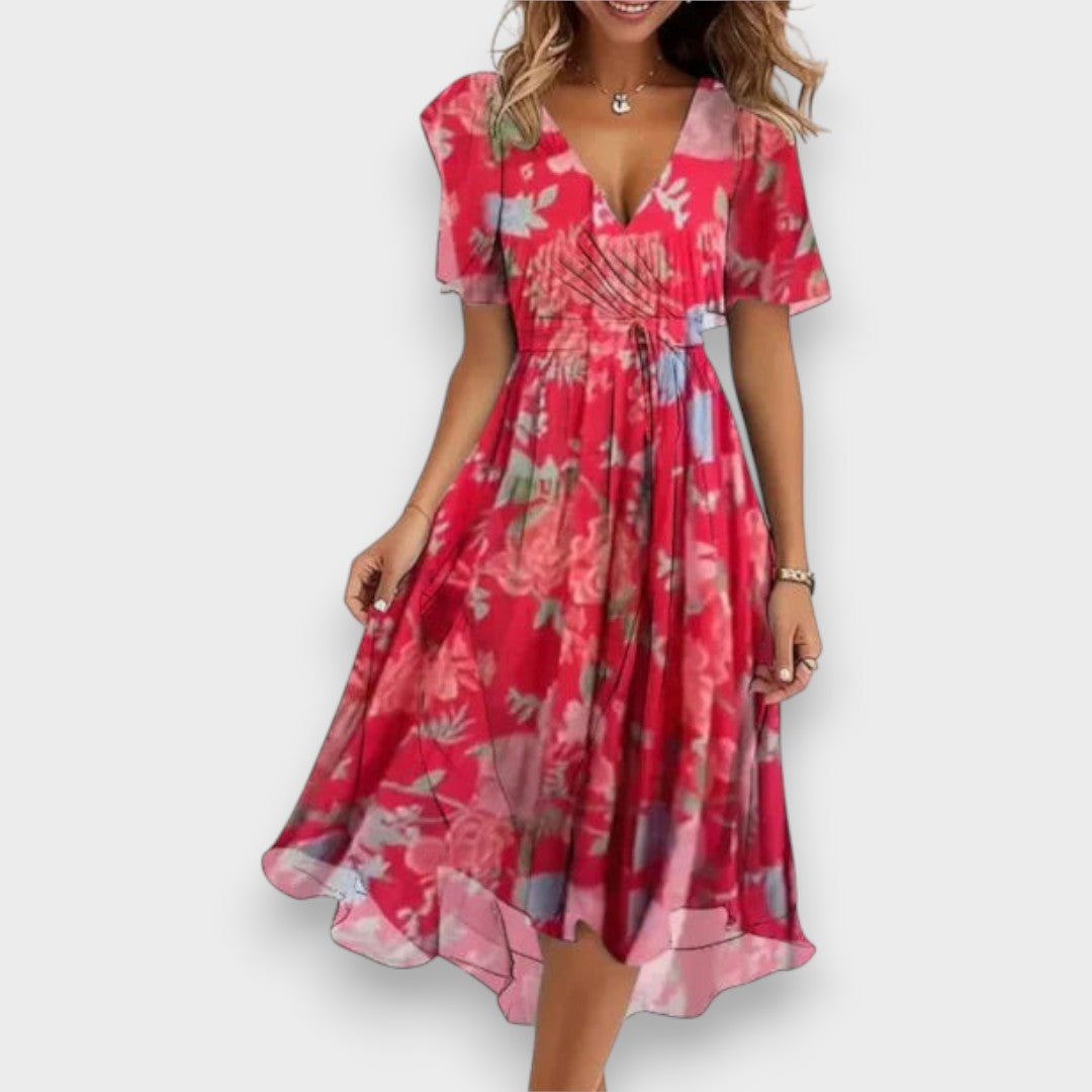 Vestido Elegante con cuello en V | Cómodo