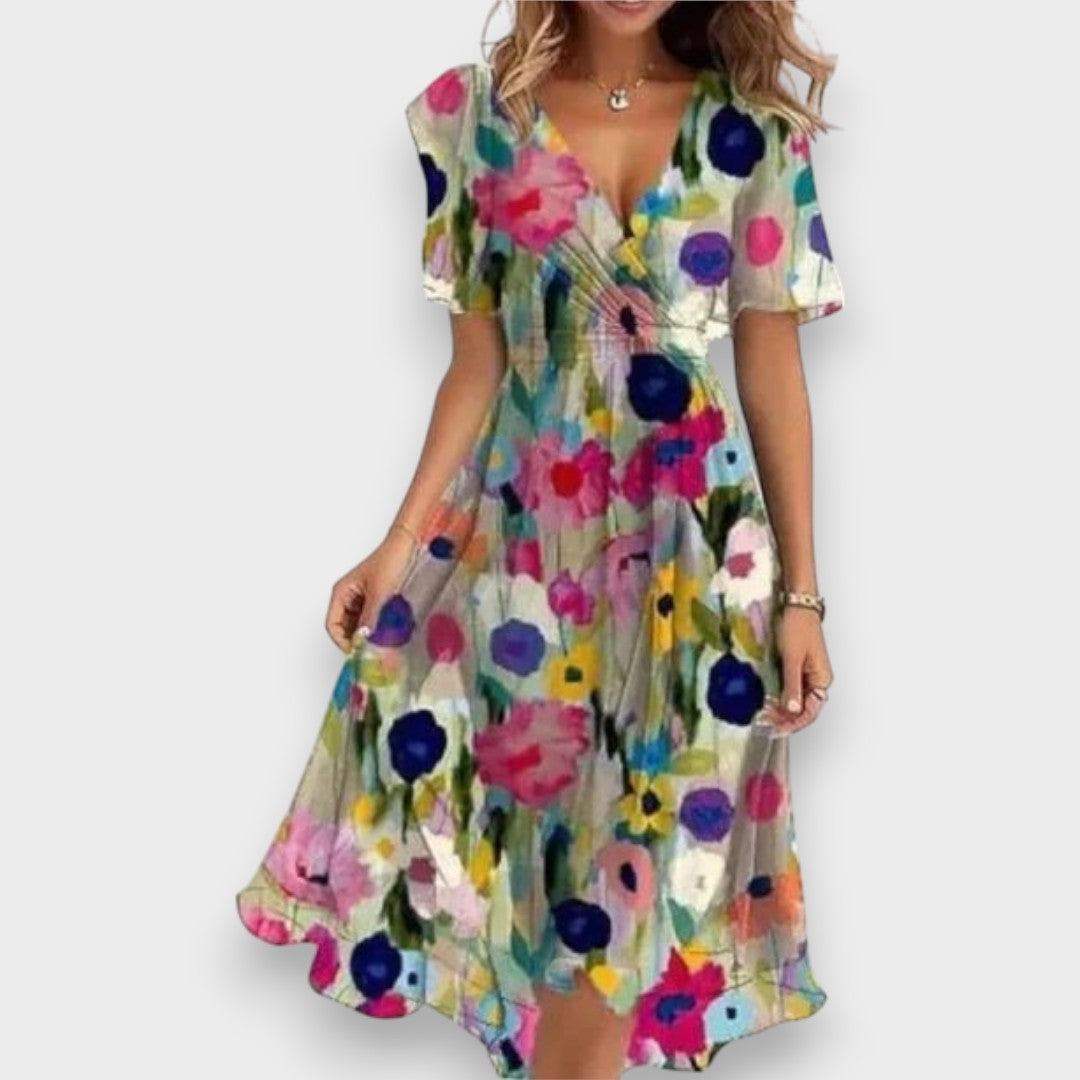 Vestido Elegante con cuello en V | Cómodo