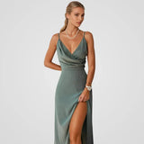 Vestido elegante con escote en V | Midi