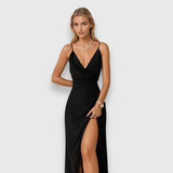 Vestido elegante con escote en V | Midi